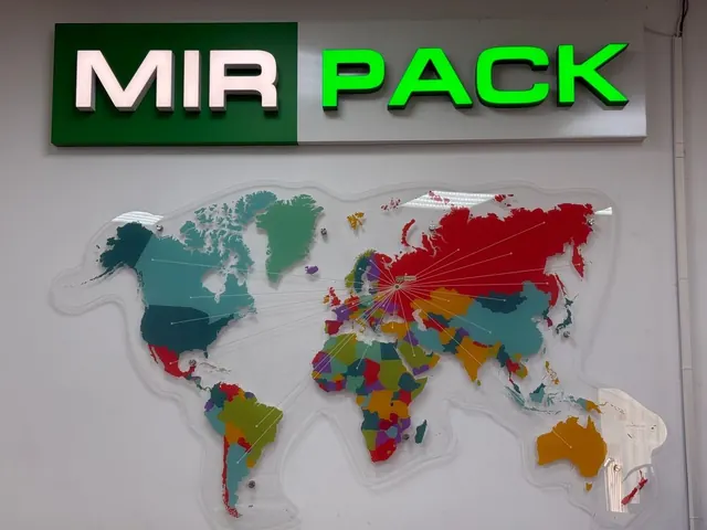 World map in the MIRPACK office